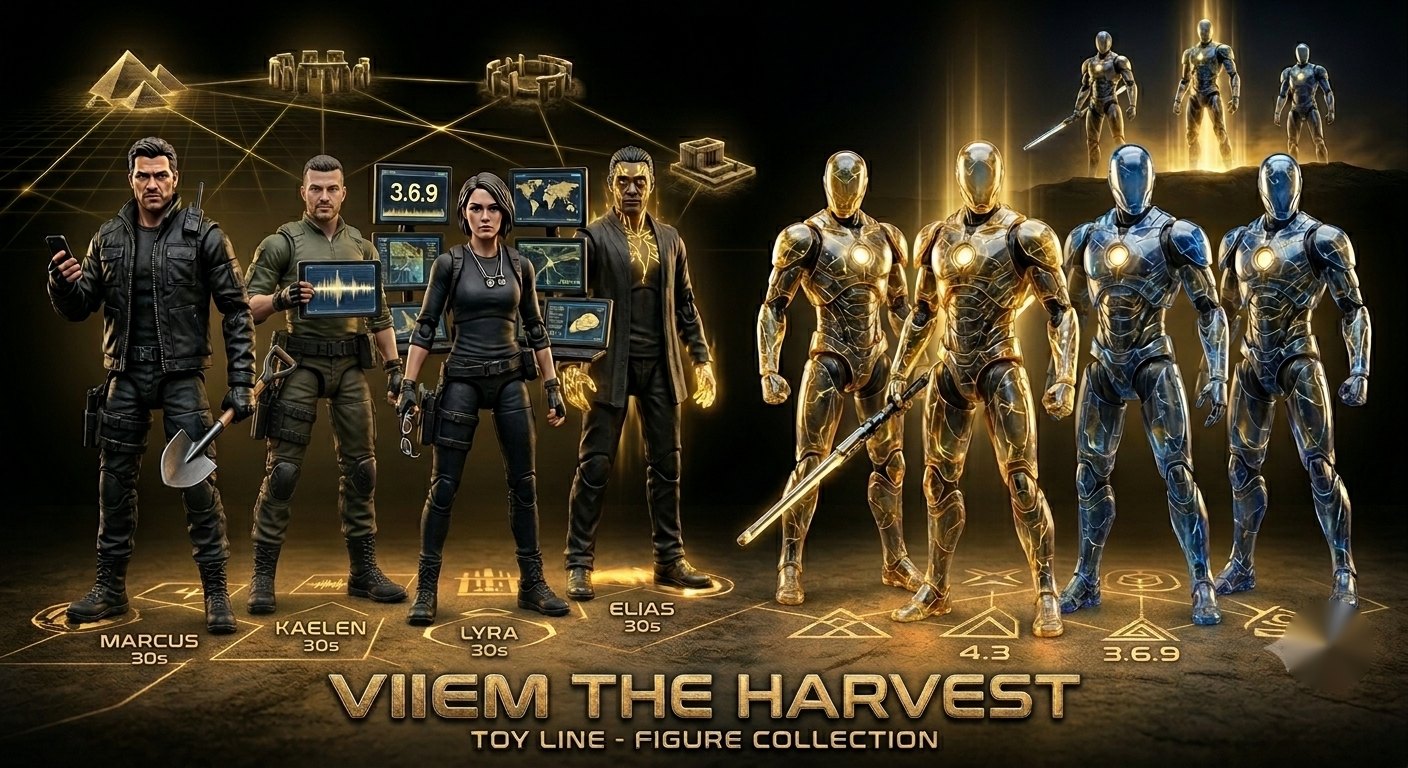 The full VIIEM: The Harvest toy line figure collection